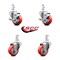 Service Caster 3.5 Inch Red Polyurethane Wheel Swivel 7/8 Inch Square Stem Caster Brake, 2PK SCC-SQ20S3514-PPUB-RED-TLB-78-2-S-2 - alternate 4